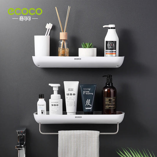 Étagère Murale de Salle de Bain avec Barre Porte-Serviettes