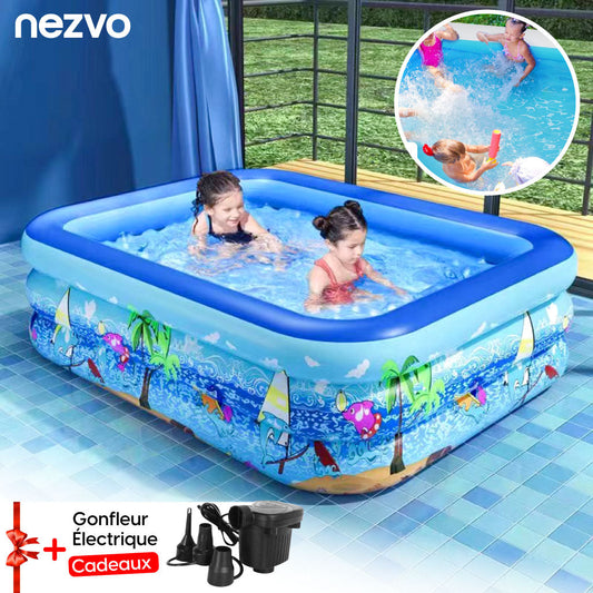 Piscine Gonflable pour Enfants + Gonfleur Électrique