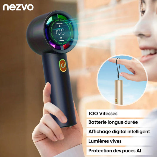 Mini Ventilateur Haute Vitesse USB – 100 Vitesses, Affichage Intelligent  !