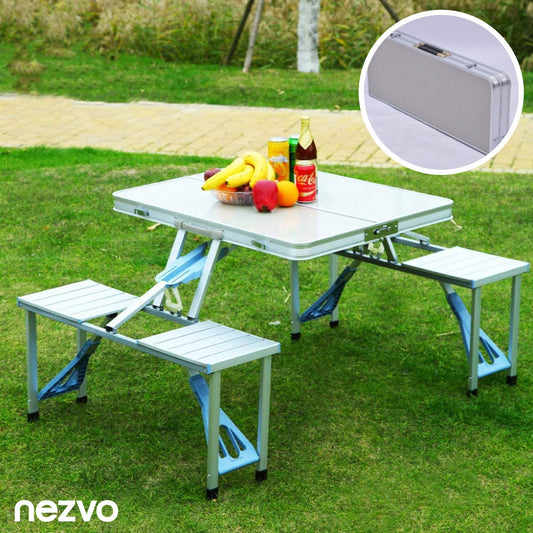 Table Pliable en Aluminium pour Pique-nique & Camping – 4 Places