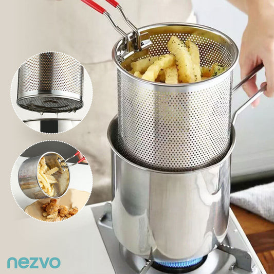 Mini friteuse en inox avec panier filtrant