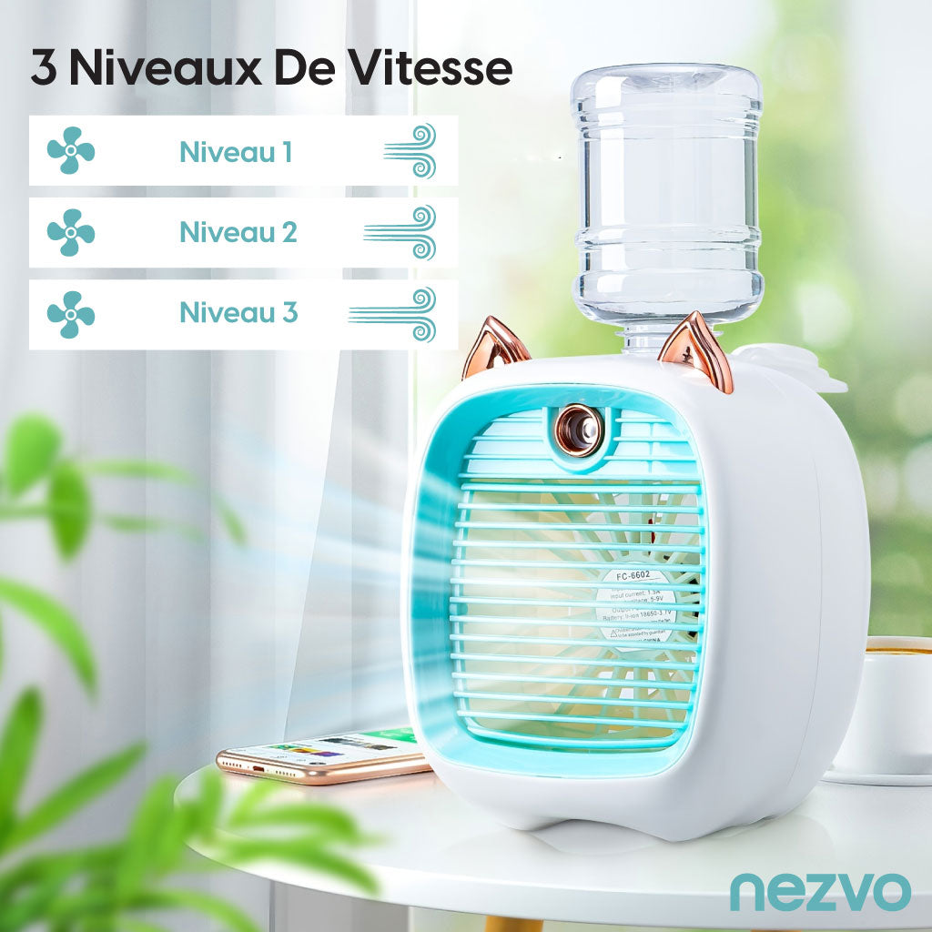 Humidificateur Ventilateur Design Chat – Rafraîchis-toi avec Style