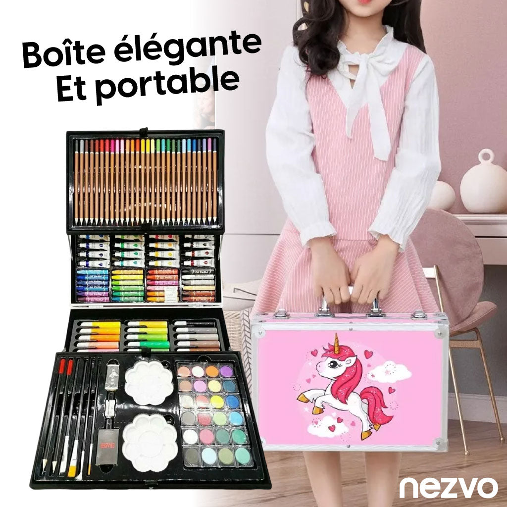 Mallette De Dessin 145 Pièces – Le Kit Créatif Complet Pour Petits Artistes !