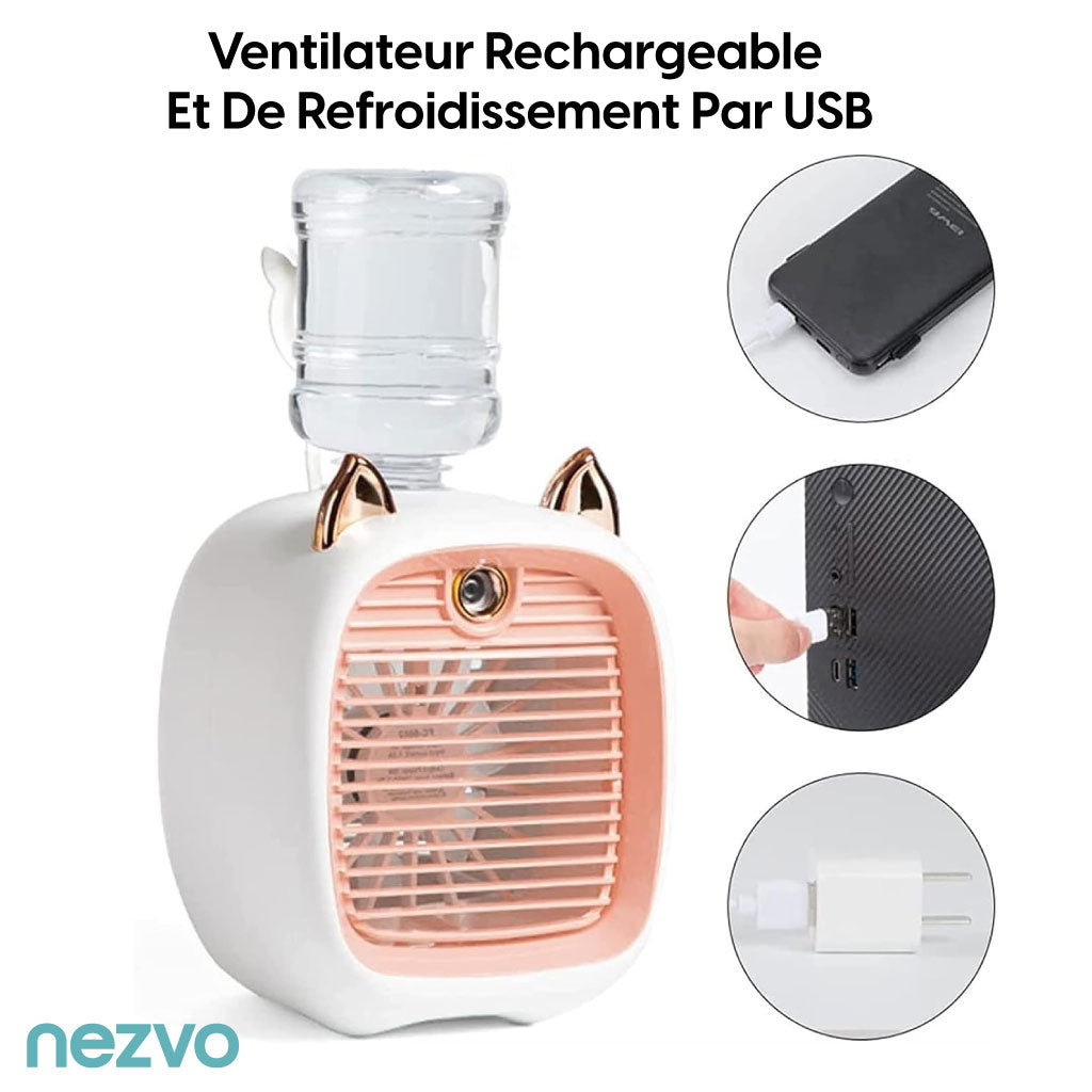 Humidificateur Ventilateur Design Chat – Rafraîchis-toi avec Style